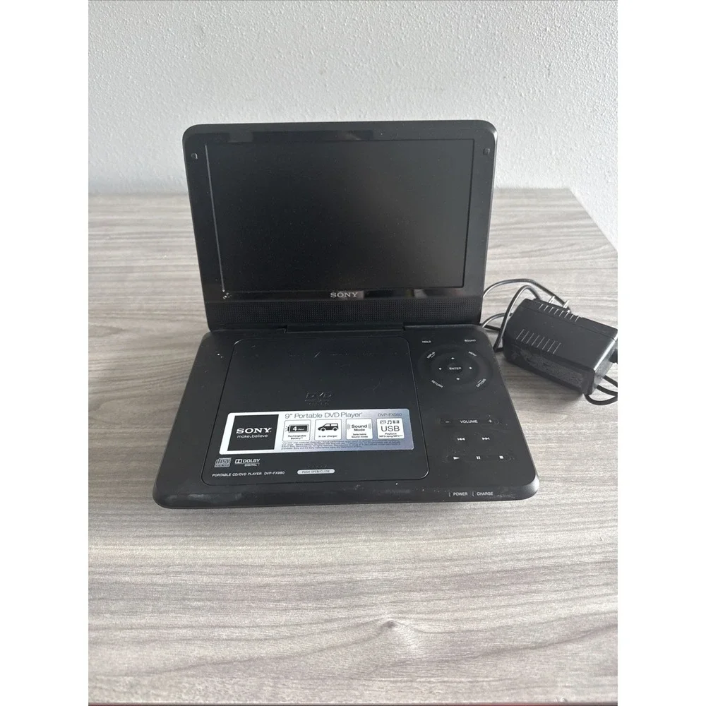 Sony Portable DVD Player DVP-FX980 W Charging Cord Tested Working